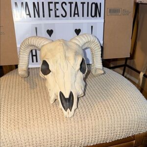 Crazy Bones 12” Ram Skull Decor